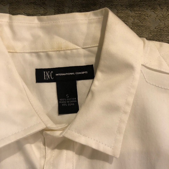 INC white button down shirt small - Picture 4 of 9